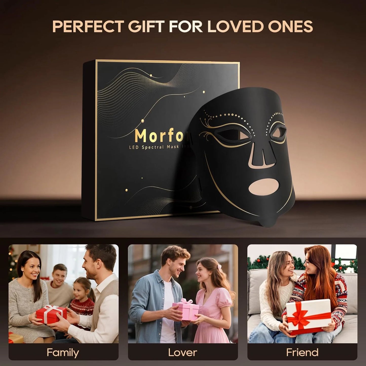 Red Light Therapy for Face, 4 Modes Led Face Mask Light Therapy with Remote, Portable Light Therapy Mask for Skin Care at Home, Travel