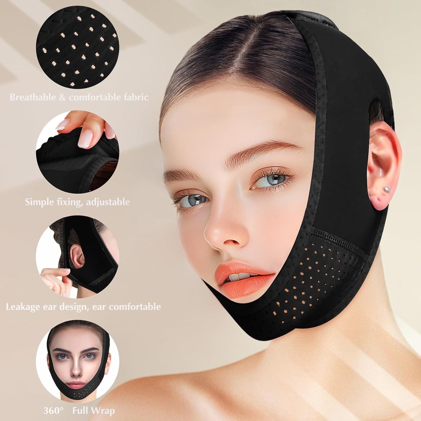 V Line Lifting Mask with Chin Strap – Face Slimming Band & Jaw Exerciser
