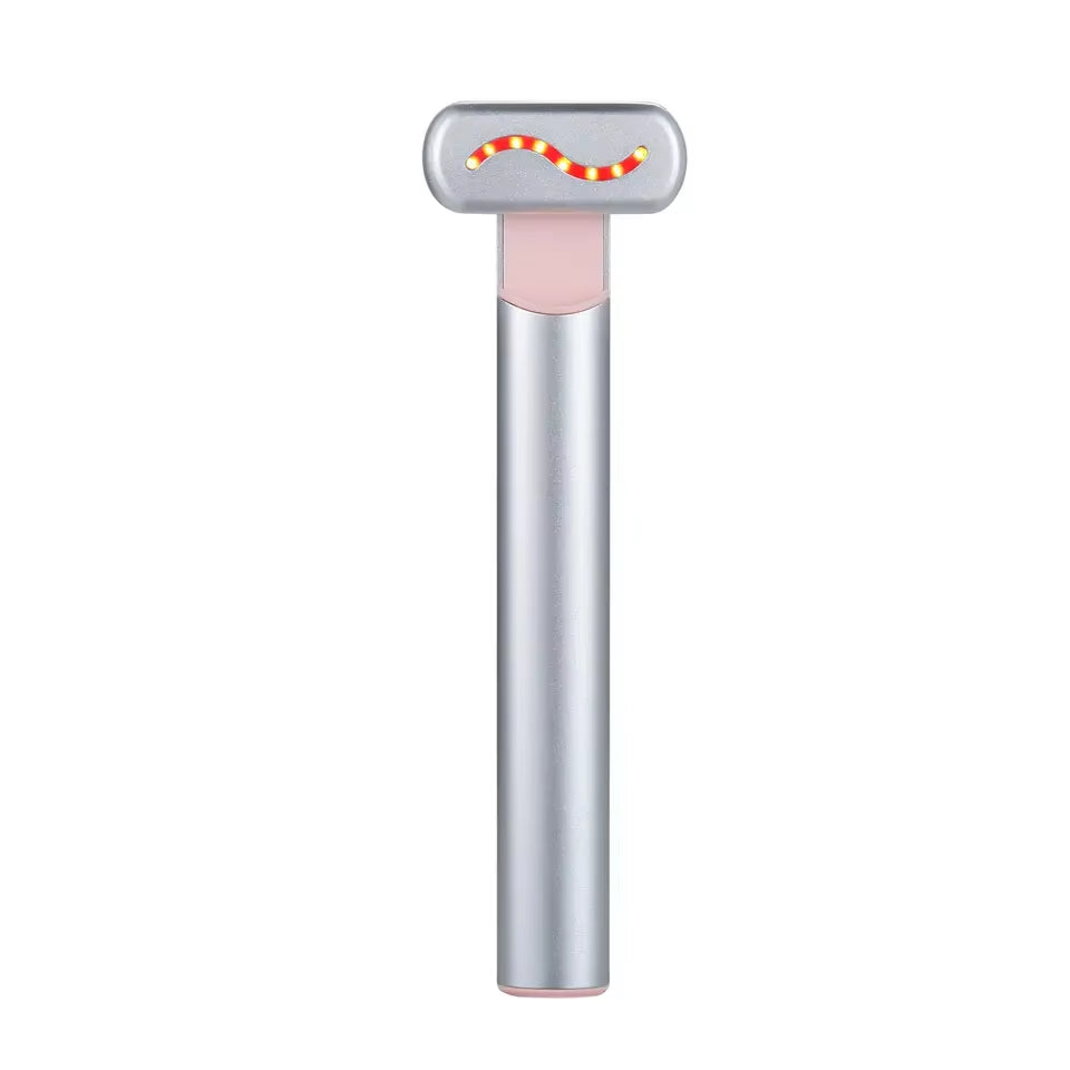 4 in 1 Facial Beauty Wand Red Light Therapy for Face and Neck Eye Massager Reduce Wrinkles Anti-Aging Facial Tools