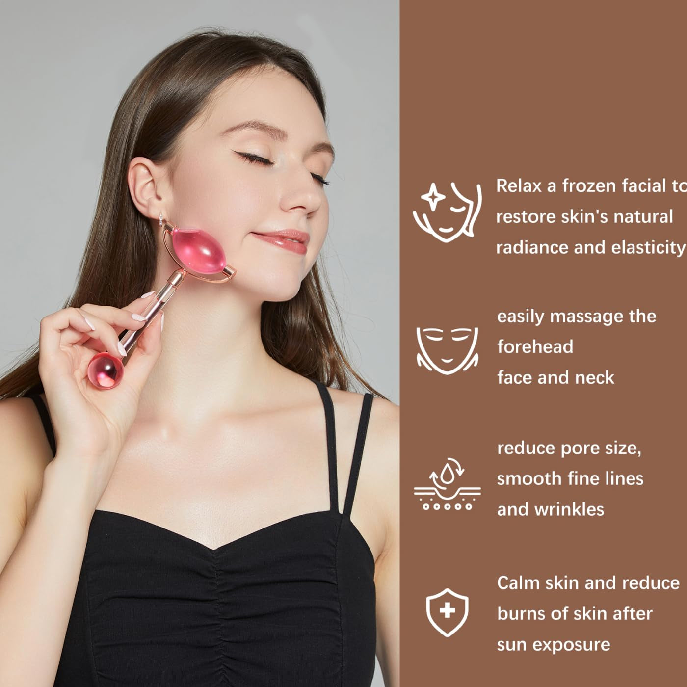 Ice Globes for Facials,Tighten Skin, Reduce Puffiness and Headaches, Enhance Circulation and Complexion (Pink)