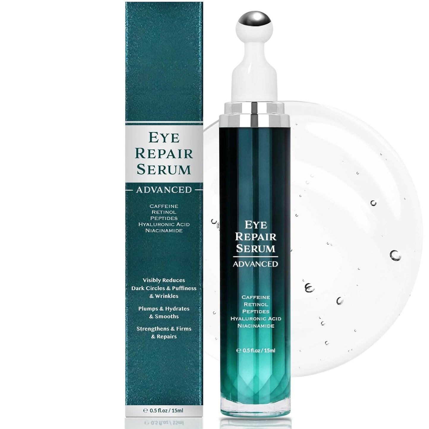 Under Eye Cream for Dark Circles and Puffiness, Eye Serum with Caffeine, Retinol