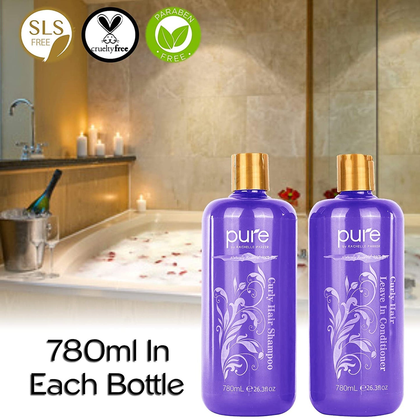 Curly Hair Shampoo and Conditioner Set for Curly Hair. Increase Hydration & Gloss. Repairs & Strengthens Hair for Smooth, Bouncy Curls. Sulfate & Paraben Free.Curly Hair Leave in Conditioner & Shampoo