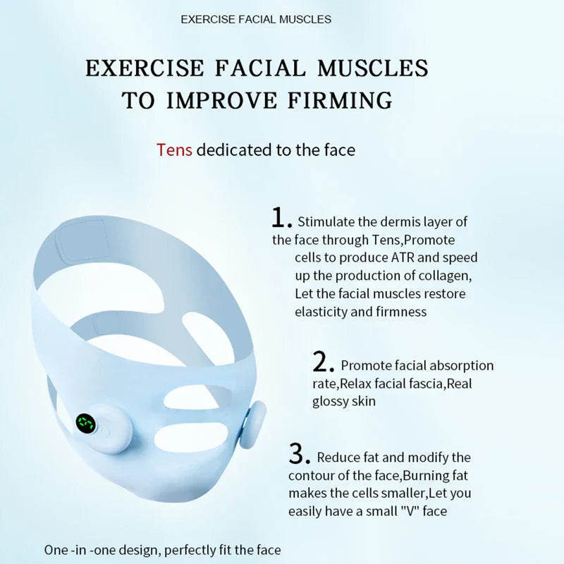 V-Shaped Face Machine Double Chin Reducer, Electric Double Chin Reducer & Face Lifting Device with 6 Modes 9 Intensity Levels