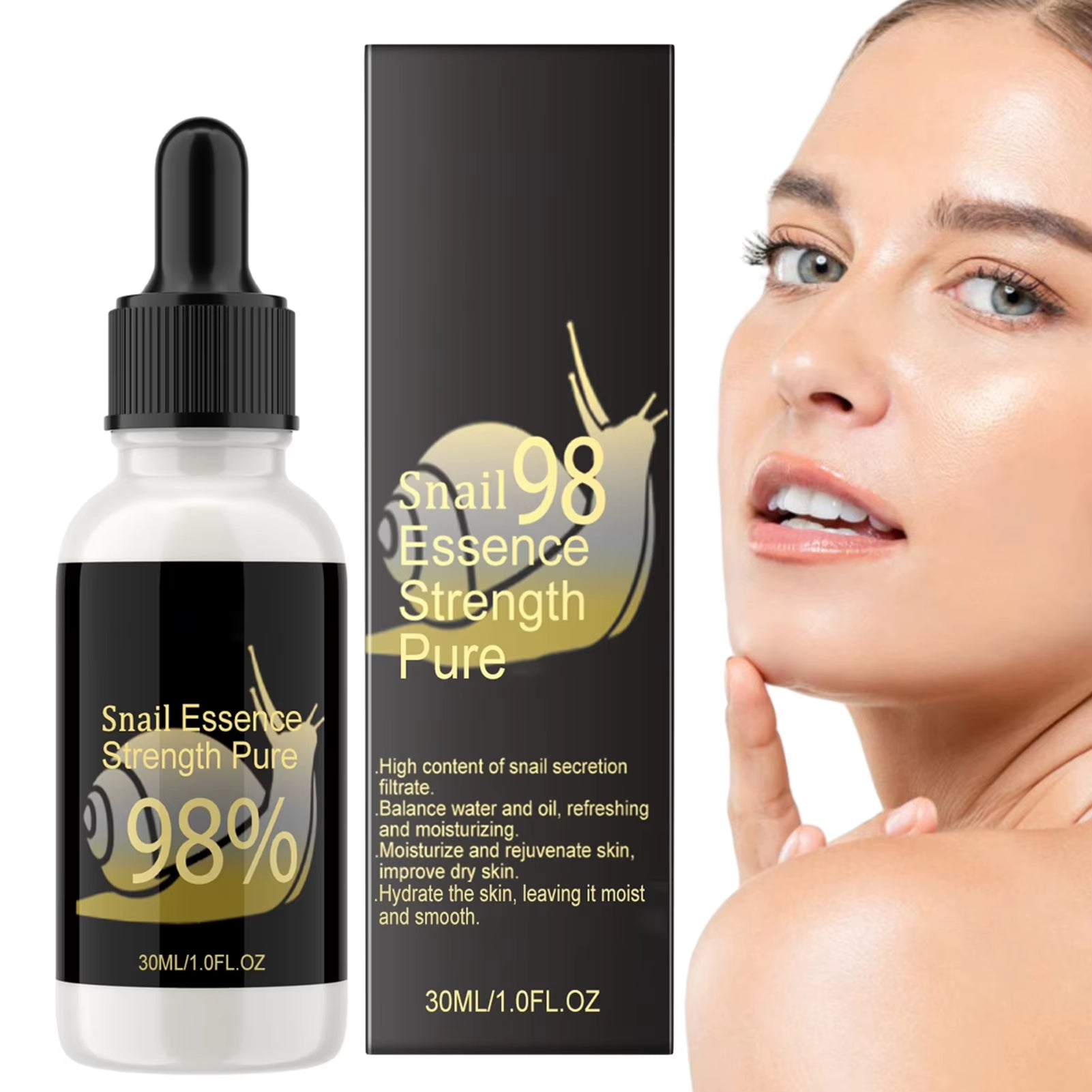 Snail anti Aging Serum Snail Mucin Essence Advanced Moisturizing Skin Care Pore Shrink Hyaluronic Acid Serum Brighten Essence