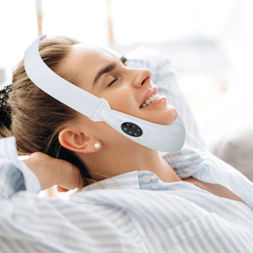 Smart Voice-Activated Microcurrent Facial Toning Device with Chroma Therapy