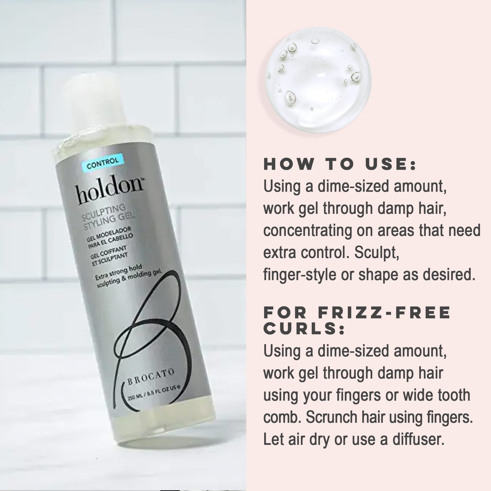 Brocato Holdon Sculpting Styling Gel, 8.5 Fl Oz