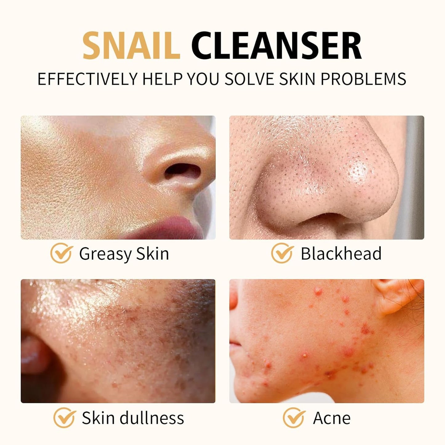 Snail Mucin Cleanser, Advanced Snail Mucin Gel Cleansers, Gentle Face Wash for Women and Men,Snails Facial Repairing Cleanser for Deep Cleaning, Ph-Balanced, Moisturizing,5.07 Fl Oz / 150 ML