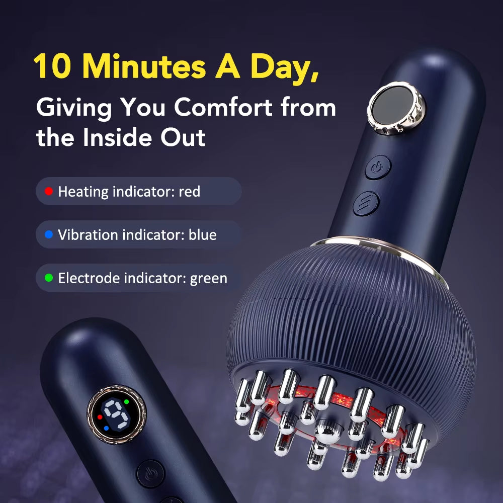Electric Meridian Body Massage Brush Lymphatic Drainage Machine Microcurrent anti Cellulite Guasha Physiotherapy Apparatus
