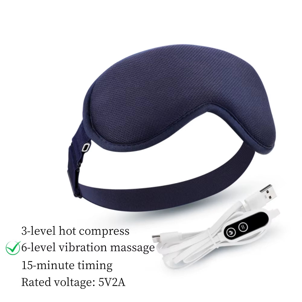 Electric Eye Massager Vibration Heated Eye Mask Relieve Fatigue Warm Compress Eyemask Strain Eyes Office Home Travel Eyeshade