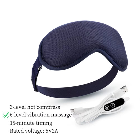 Electric Eye Massager Vibration Heated Eye Mask Relieve Fatigue Warm Compress Eyemask Strain Eyes Office Home Travel Eyeshade