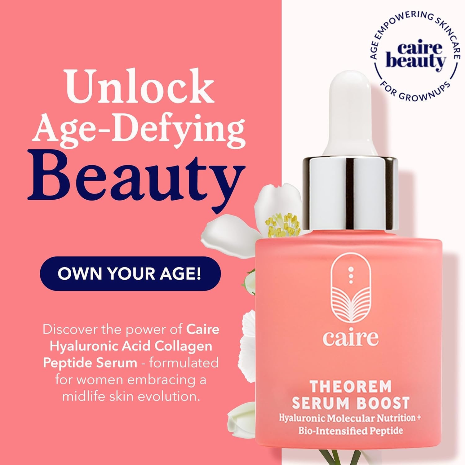 ‘Own Your Age’ Bioavailable Hyaluronic Acid Collagen Peptide Serum for Face, Eyes + Neck | 15Ml