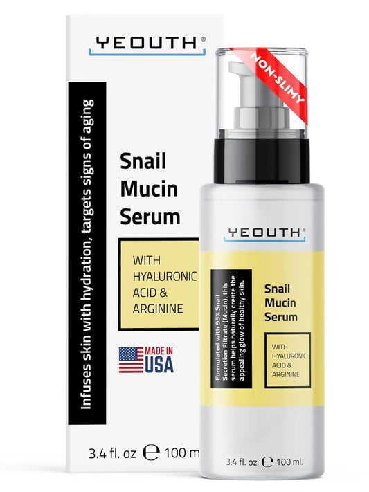 Snail Mucin Serum for Face, Hydrating Snail Face Serum with Hyaluronic Acid, Lightweight, Fast-Absorbing & Non-Sticky 3.4Oz