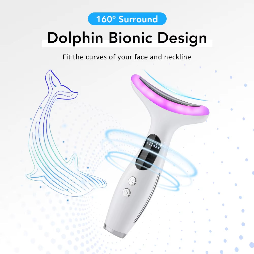 7 Colors LED Face Neck Massager EMS Face Sculpting Tool Skin Rejuvenation Device Facial Lifting Beauty Machine Skin Care Tools