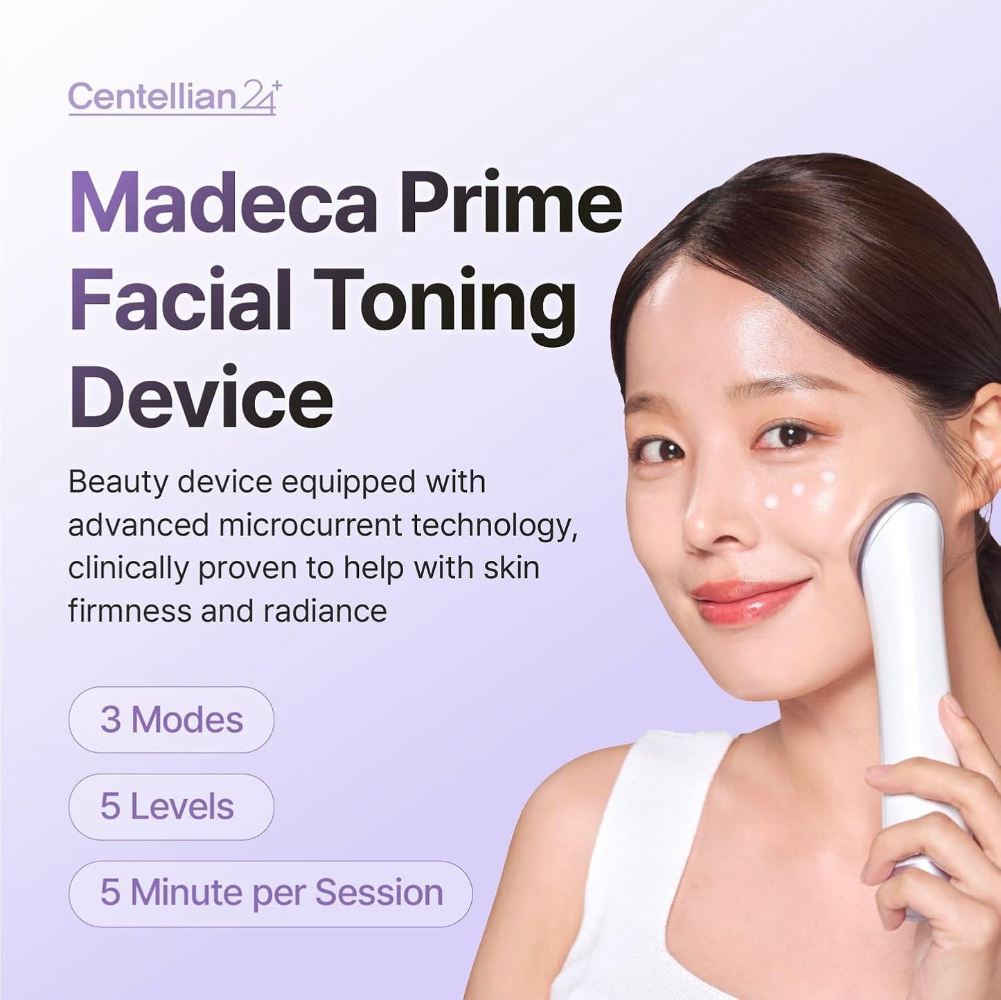 Madeca Prime Facial Toning Device - 3-In-1, Glowing Glass Skin, Better Absorption, Ultra Light. Microcurrent, Premium Korean Skin Care.