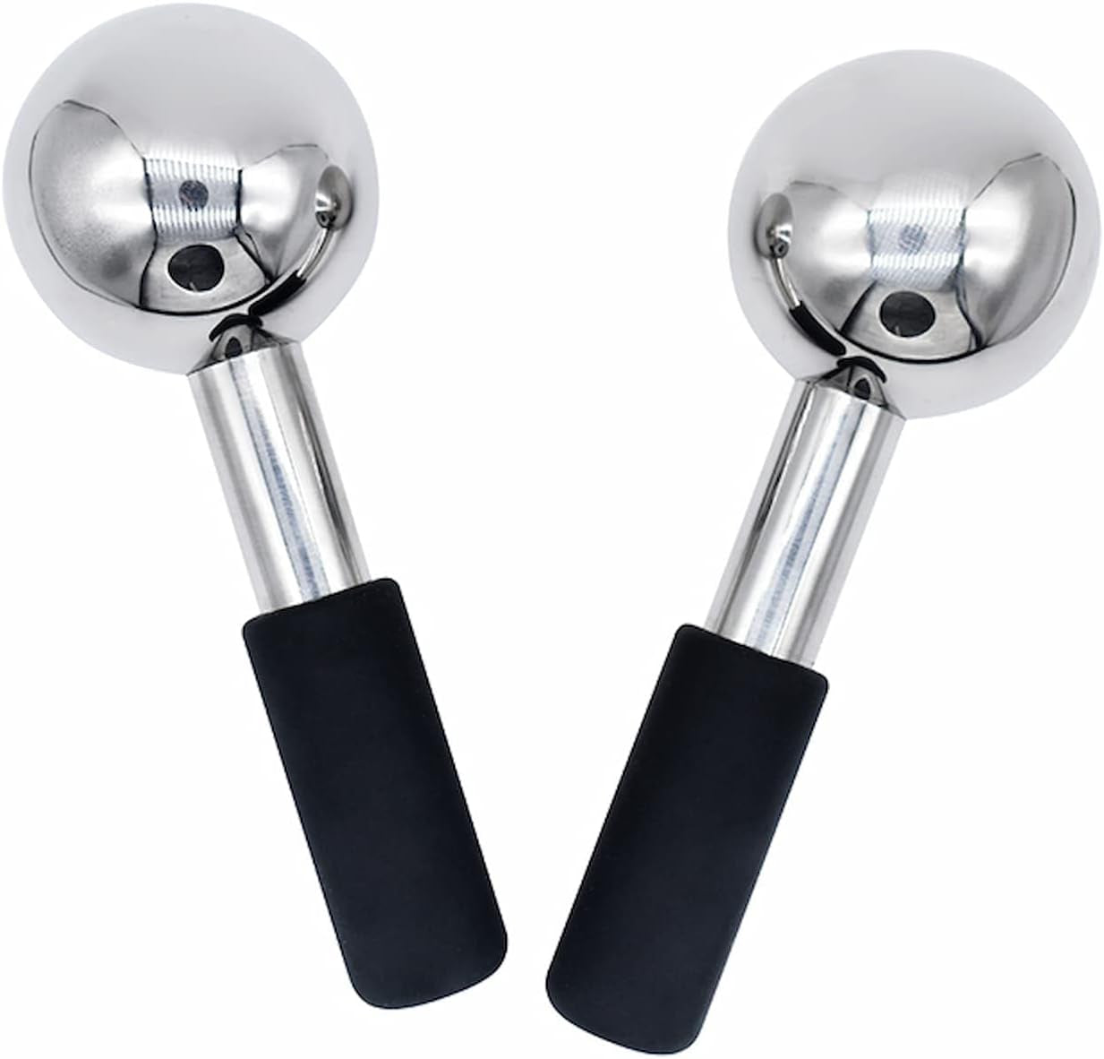 Stainless Steel Ice Globes for Facials, Cold Therapy Facial Roller for Face and Eyes, Facial Cold Roller Massager Skincare Tool