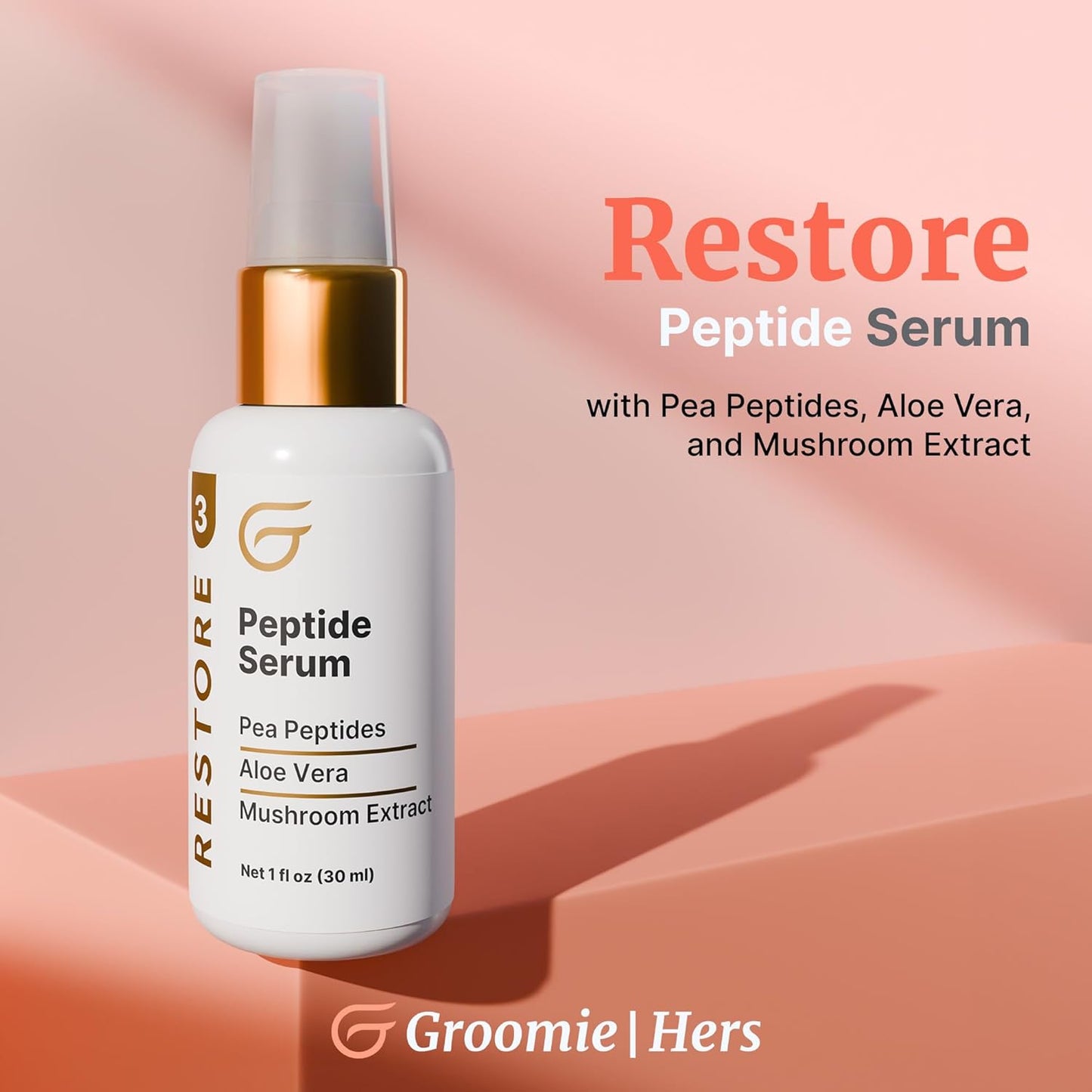 Peptide Serum for Face - Anti-Aging Facial Serum Helps Tighten & Firm Skin - Boosts Collagen & Elastin for Smooth & Supple Skin - Reduce Appearance of Hyperpigmentation & Uneven Skin Tone