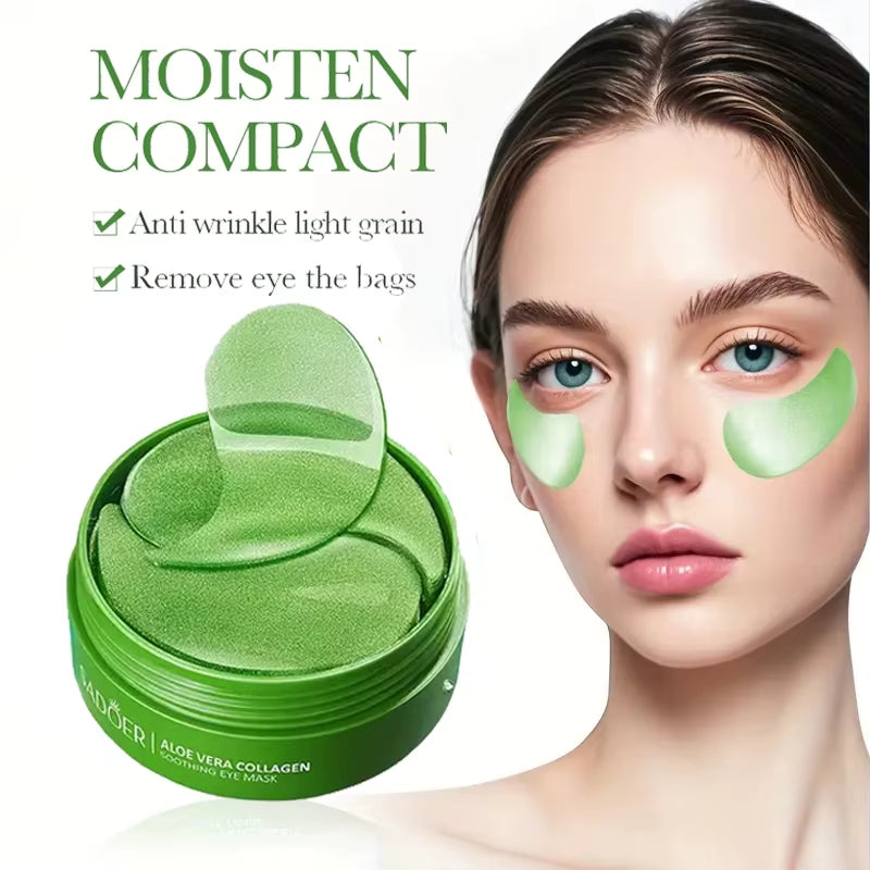 60Pcs Aloe Vera Collagen Eye Mask anti Dark Circles Removal Eyes Bags Moisturizing Anti-Aging Eye Patches Eyes Skin Care