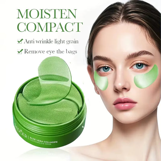 60Pcs Aloe Vera Collagen Eye Mask anti Dark Circles Removal Eyes Bags Moisturizing Anti-Aging Eye Patches Eyes Skin Care