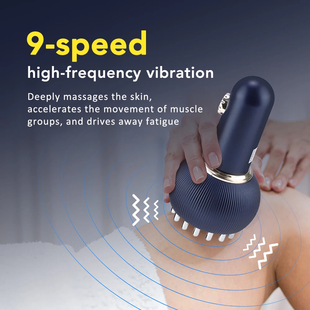 Electric Meridian Body Massage Brush Lymphatic Drainage Machine Microcurrent anti Cellulite Guasha Physiotherapy Apparatus