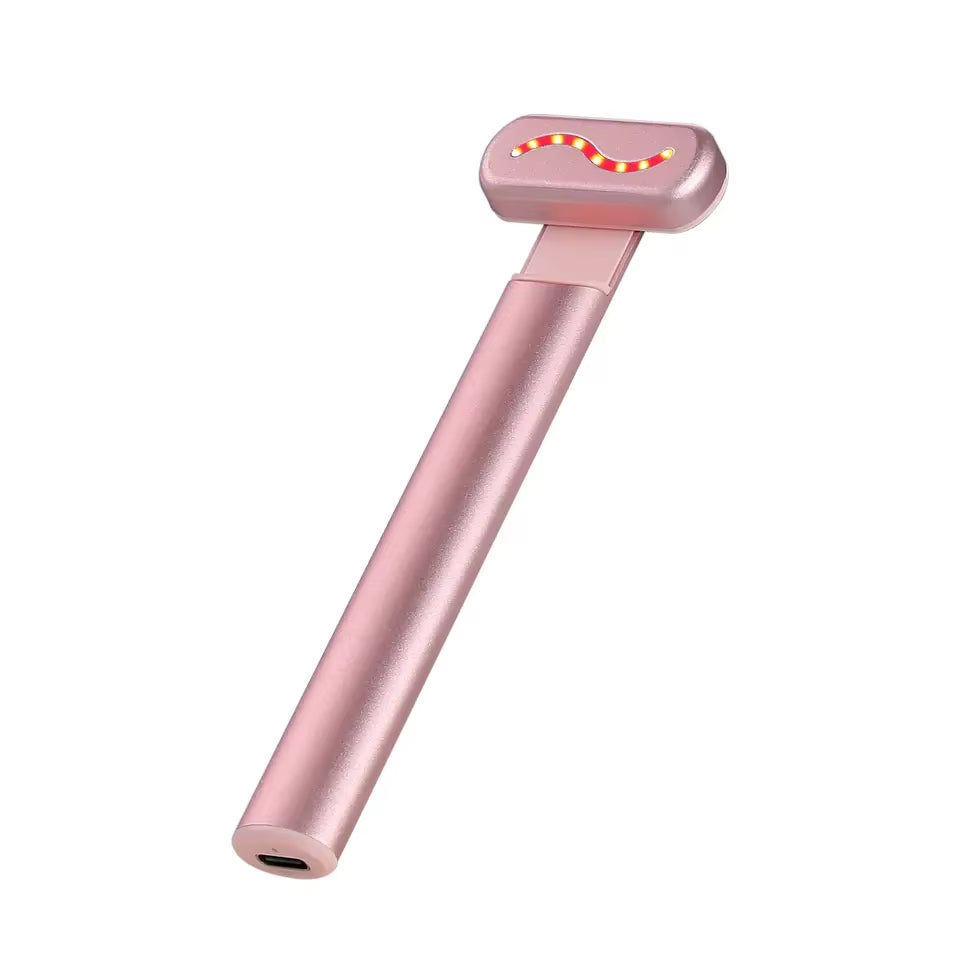 4 in 1 Facial Beauty Wand Red Light Therapy for Face and Neck Eye Massager Reduce Wrinkles Anti-Aging Facial Tools