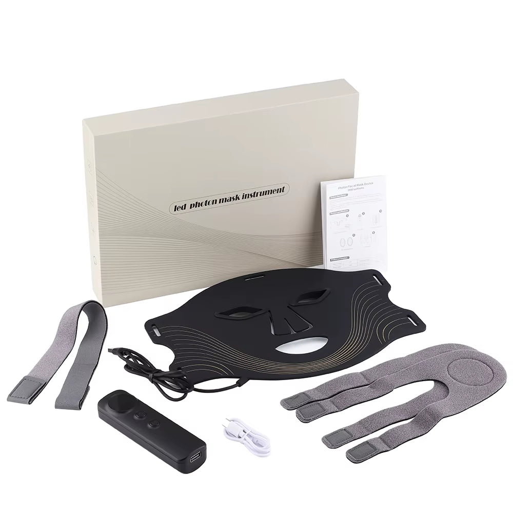 4 Colors Silicone LED Light Therapy Beauty Mask NIR near Infrared Facial Face Red Light Therapy Mask