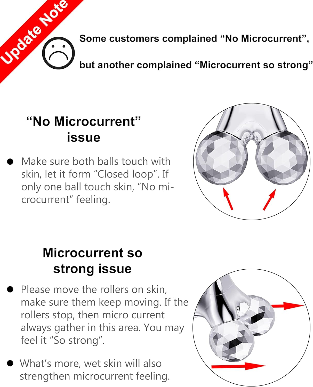 Microcurrent Face Massager Roller, 5D Microcurrent Facial Device Facial Massager Beauty Skin Care Tool for Face Eye Neck, Gift for Women
