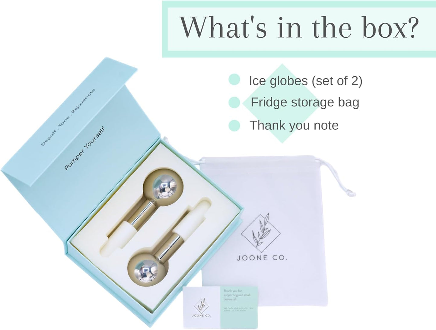 Stainless Steel Face & Eye Roller - 2 Pack Cryo Globes for Face, Neck & Eyes - Reduces Dark Circles & Wrinkles