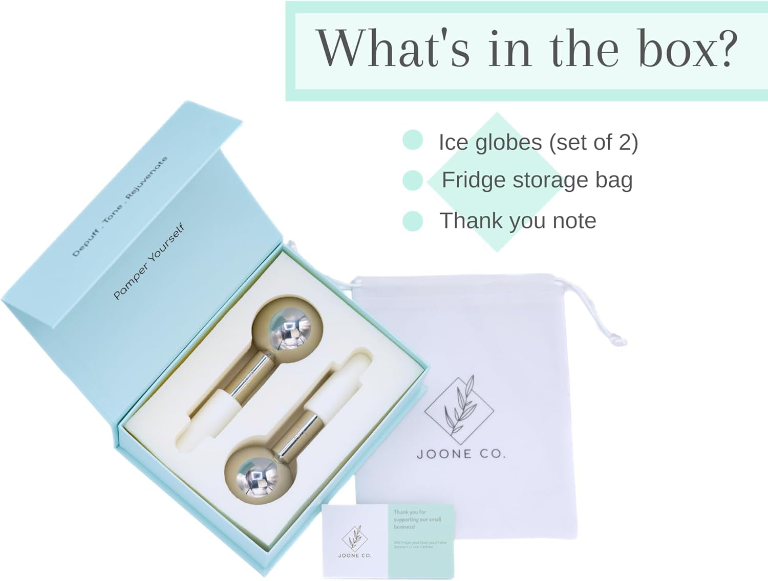 Stainless Steel Face & Eye Roller - 2 Pack Cryo Globes for Face, Neck & Eyes - Reduces Dark Circles & Wrinkles