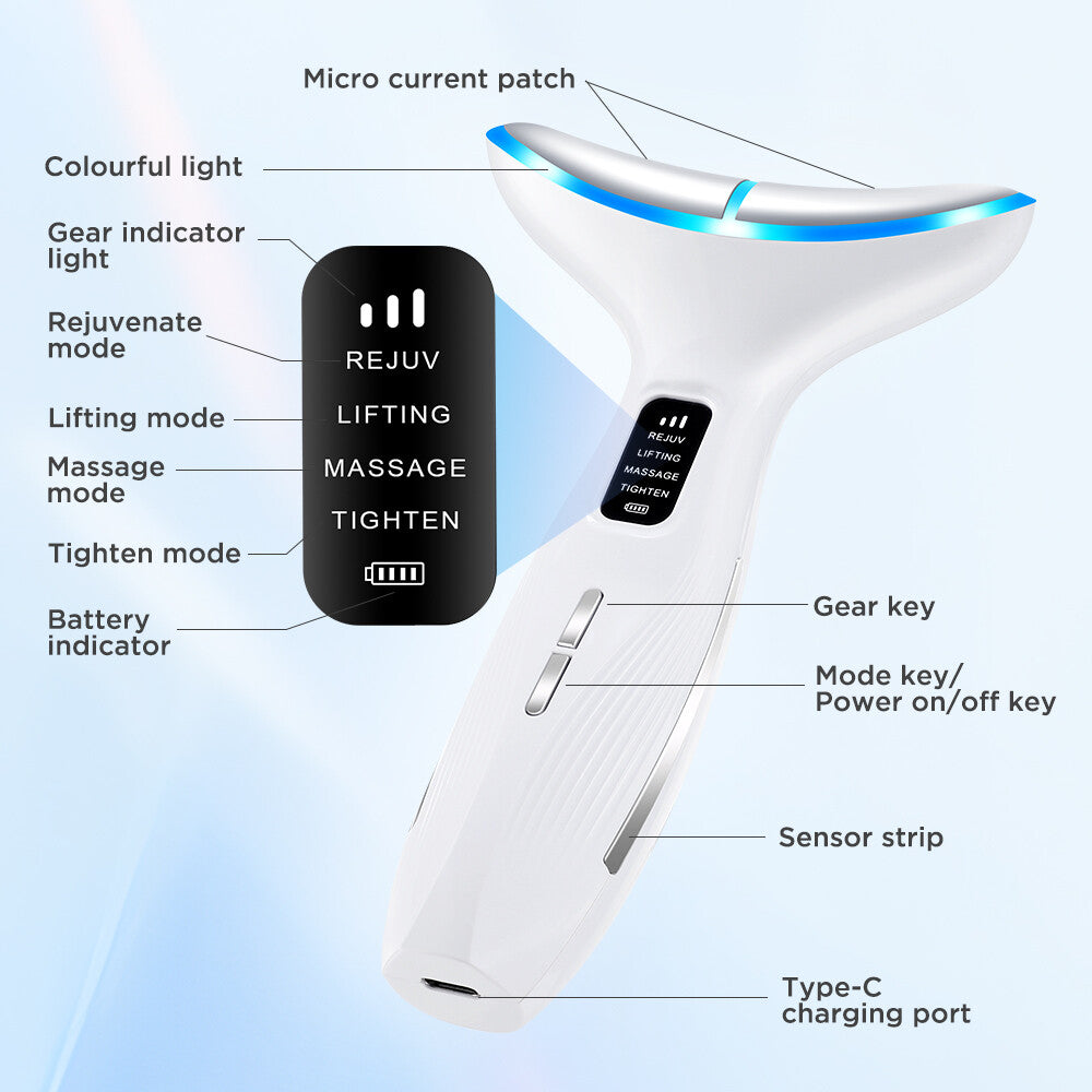 LED Microcurrent Facial Skin Tightening Lifting Device Face Neck Beauty Machine