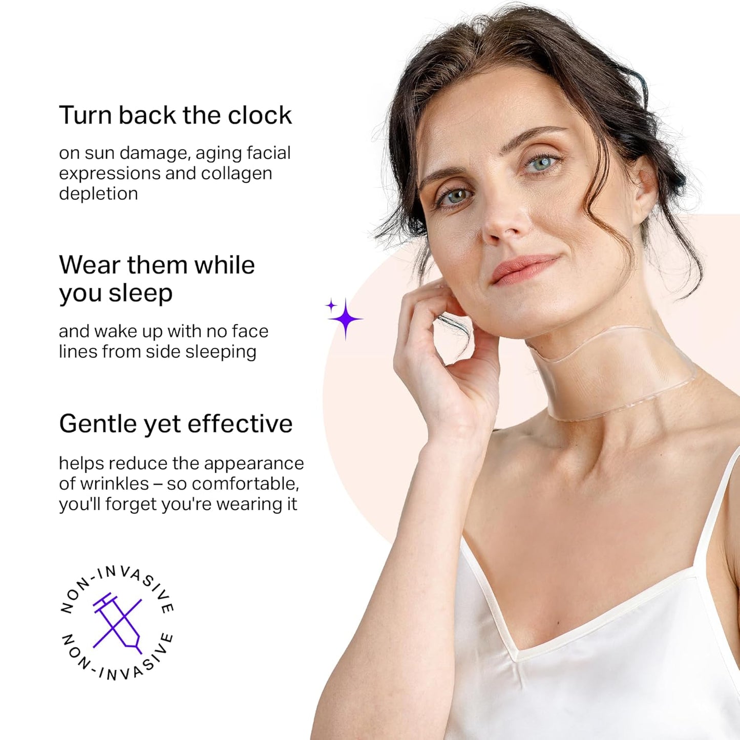 Neck Wrinkle Patches – Anti-Wrinkle Silicone Patches for Skin Firming, Tightening – Reusable Overnight Pads – Anti-Aging Crepe Erase Pads – Neck, Décolleté (2-Month Supply)