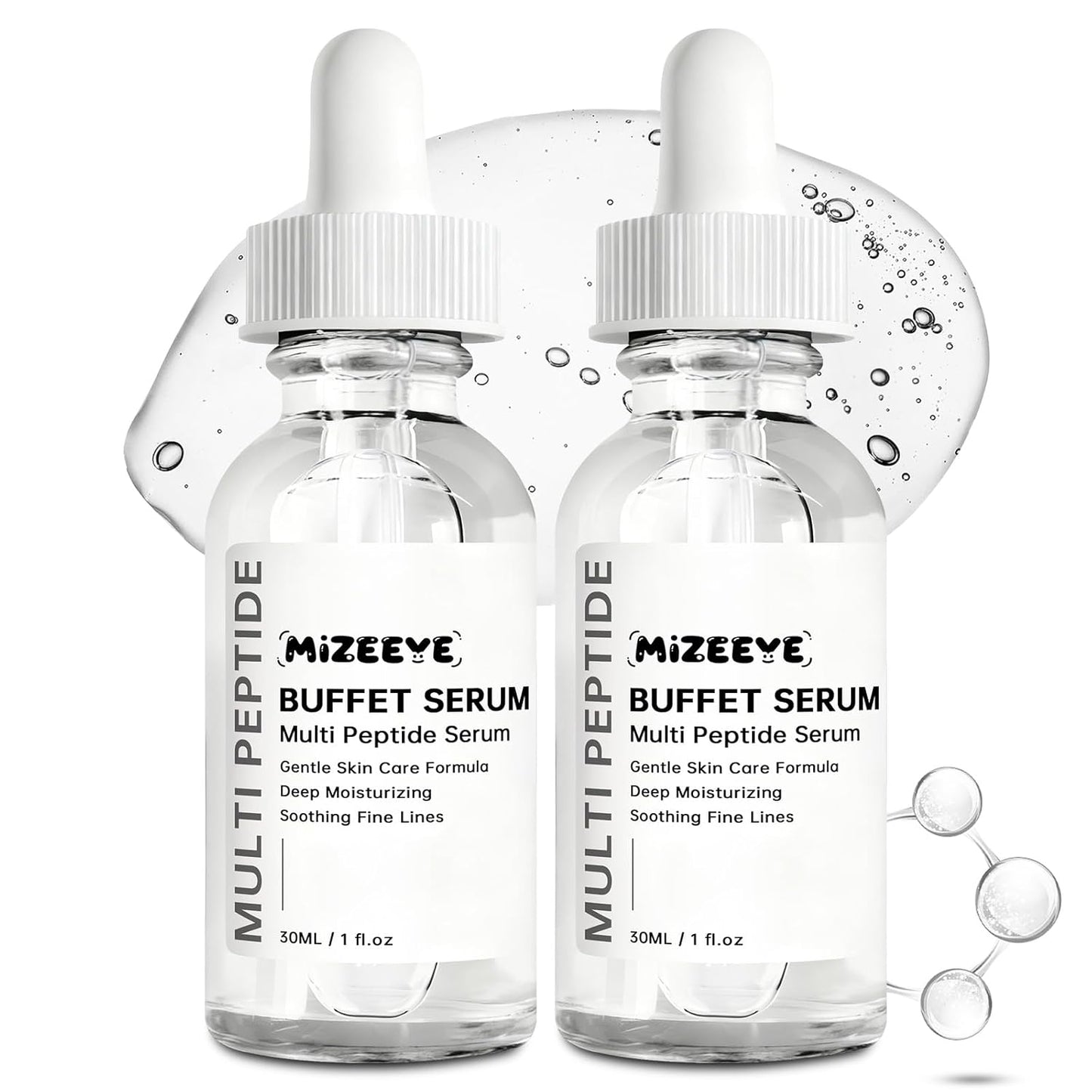 Peptides Serum for Face, 2 PCS Buffet Multi Peptide Face Serum for Anti-Aging, Moisturizing, Fine Lines & Acne.