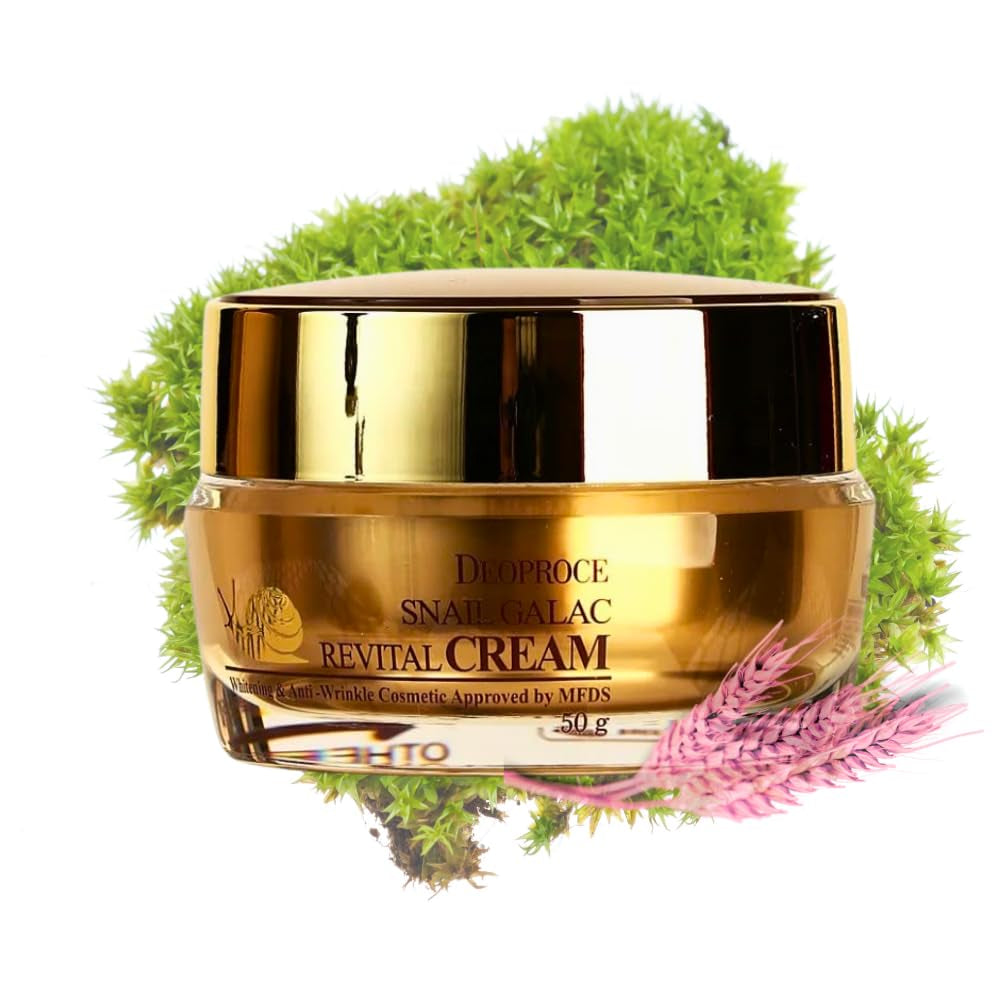 Premium Snail Revital Premium Cream Snail Secretion Filtrate Korean Skin Care W/Galactomyces Ferment Filtrate, Volufiline, anti Wrinkle, Deep Moisturizing Korean Day Cream