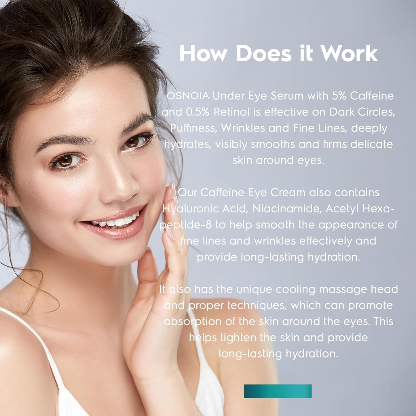 Under Eye Cream for Dark Circles and Puffiness, Eye Serum with Caffeine, Retinol