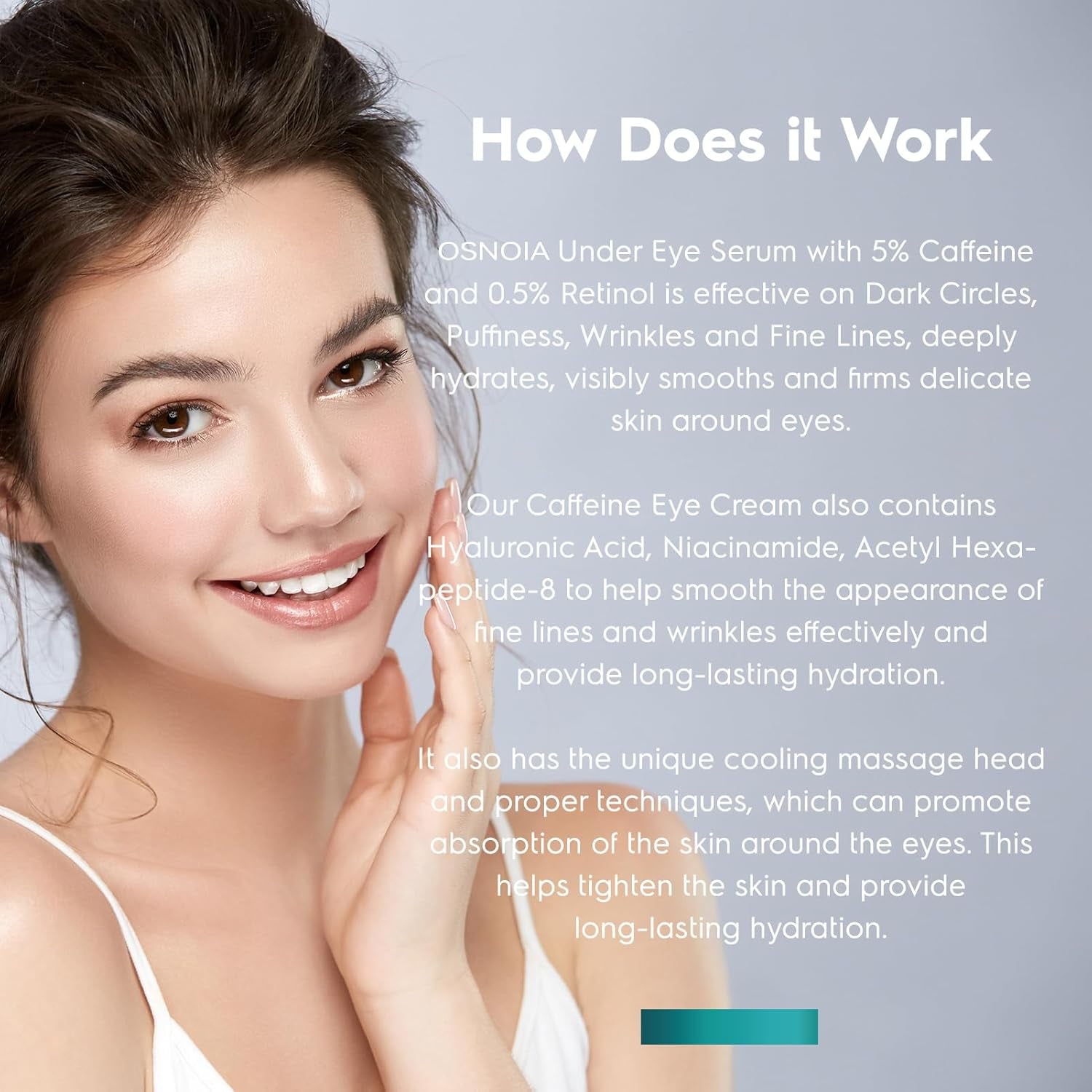 Under Eye Cream for Dark Circles and Puffiness, Eye Serum with Caffeine, Retinol