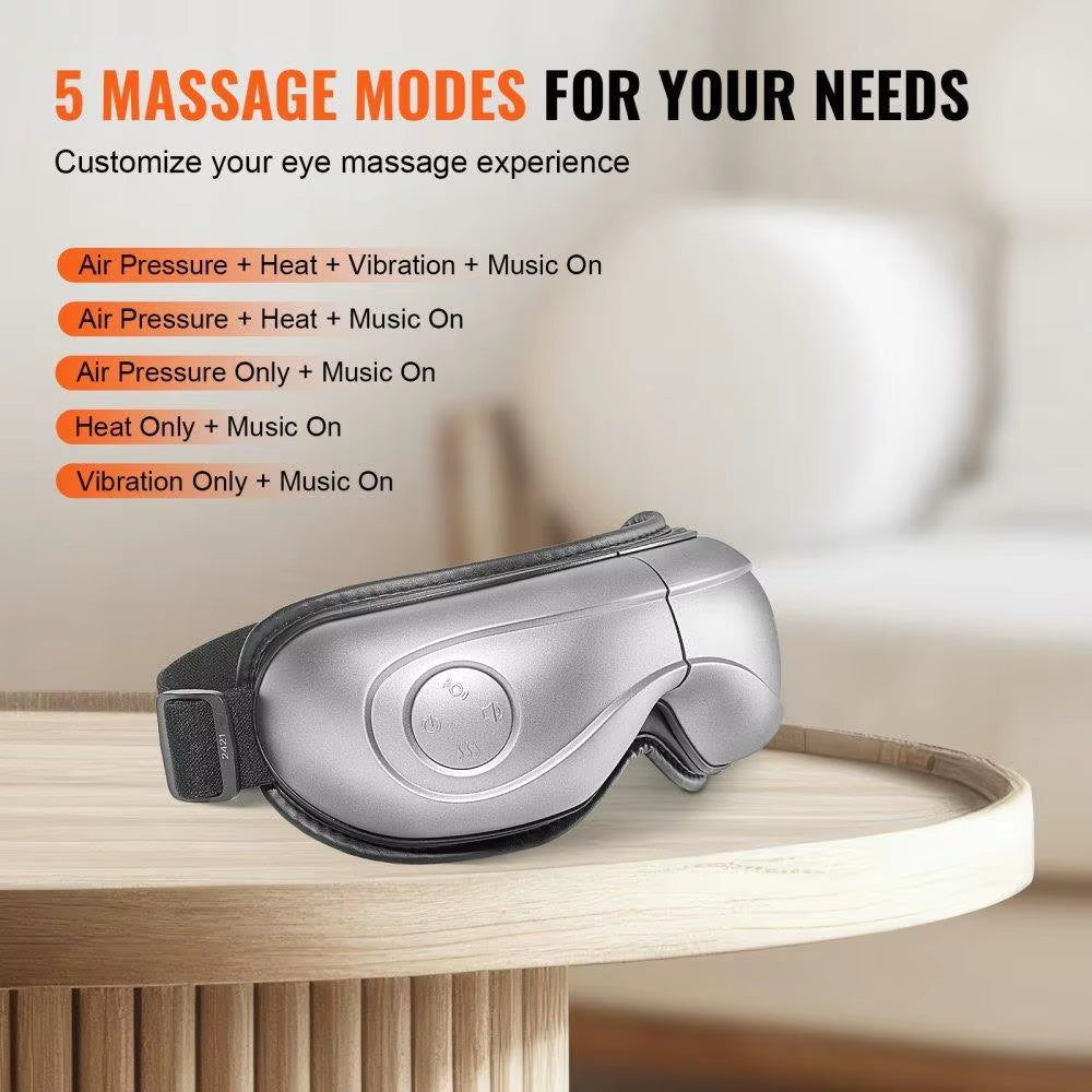 Intelliglow Heated Eye Massager Bluetooth Music 180 Foldable Eye Care Device 5 Modes