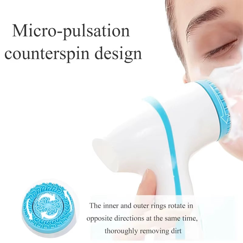 Ultrasonic Electric Cleansing Brush 3 in 1 Face Massagers Sonic Rotating Cleansing Brush Galvanic Remove Blackheads Tool