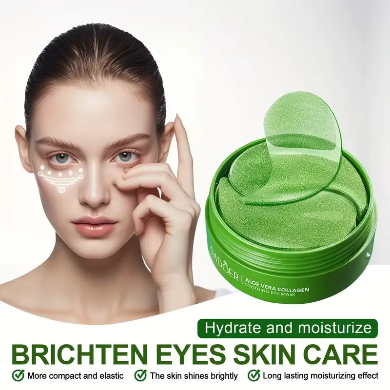 60Pcs Aloe Vera Collagen Eye Mask anti Dark Circles Removal Eyes Bags Moisturizing Anti-Aging Eye Patches Eyes Skin Care