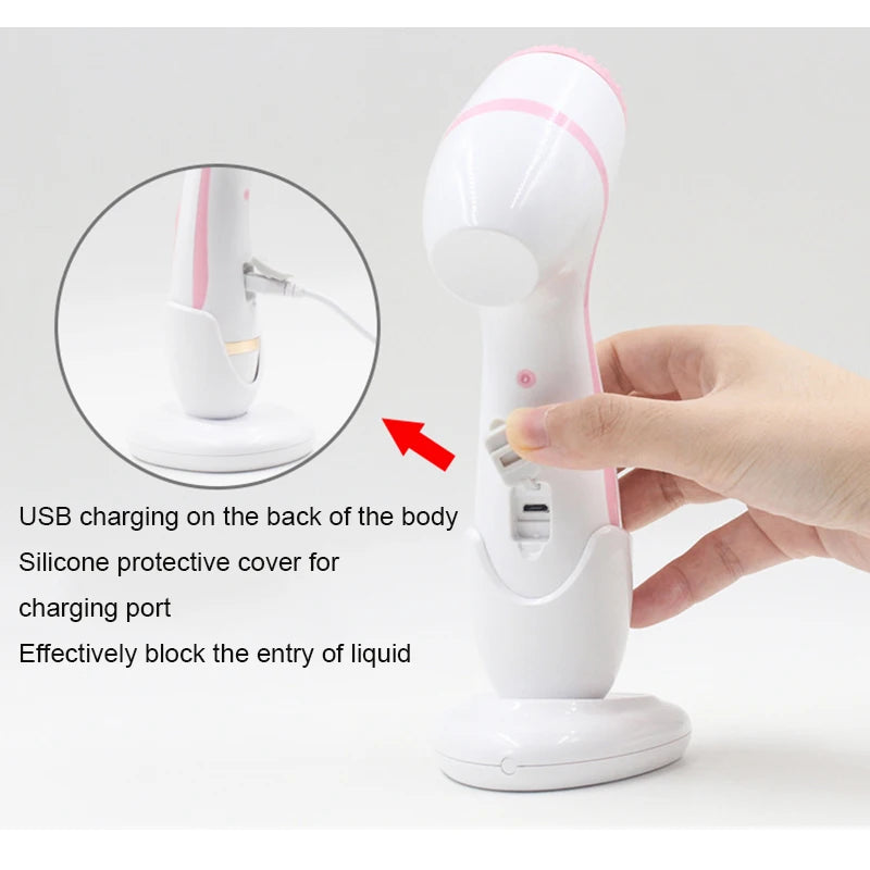 Ultrasonic Electric Cleansing Brush 3 in 1 Face Massagers Sonic Rotating Cleansing Brush Galvanic Remove Blackheads Tool