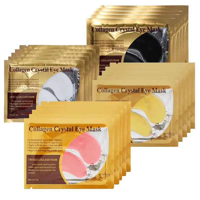 20Pcs=10Pairs Gold Collagen Crystal Eye Mask Skincare Eye Patches Firming Moisturizing Nourishing Eye Skin Care Products