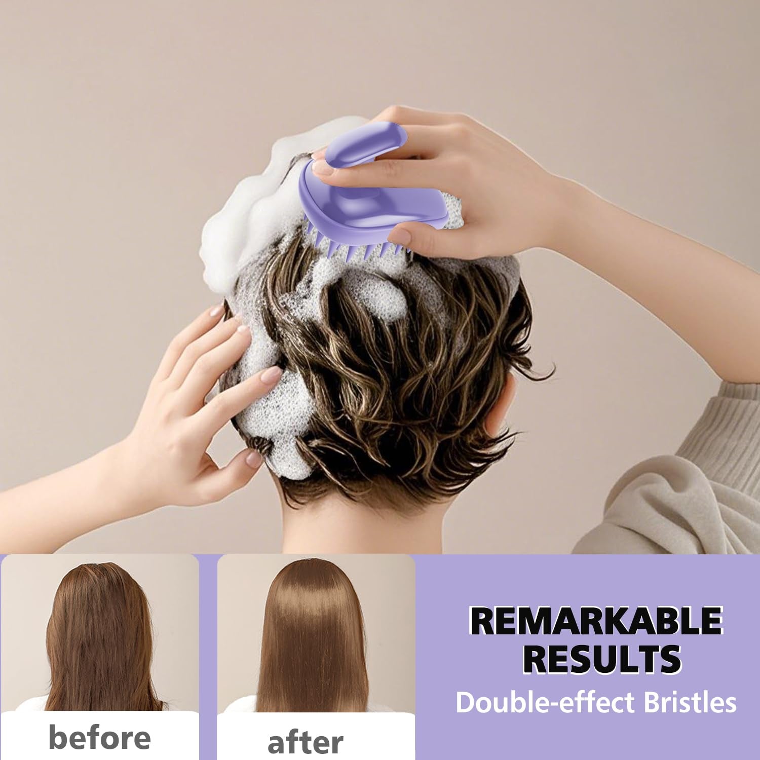 2-In-1 Scalp Massager Shampoo Brush,Scalp Scrubber, Exfoliator Brush for Removin