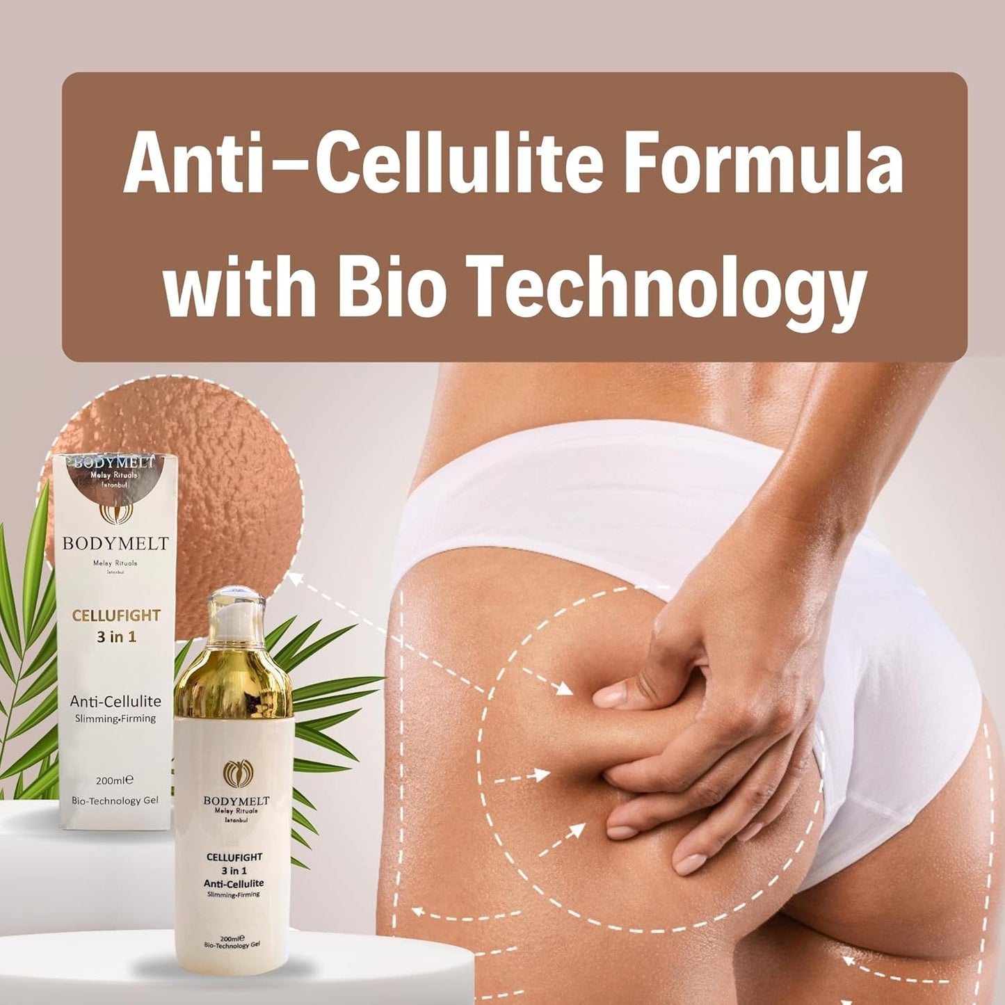 Cellufight 3In1 Body Therapy | anti Cellulite Moisturizing Body Gel for Women | Firming Body Lotion | Leg, Arm, Belly & Butt - All Skin Types | Caffeine (6.8 Fl Oz)