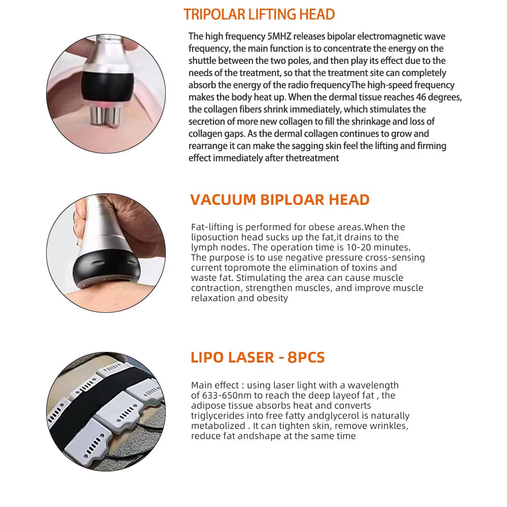 6 in 1 40K Ultrasonic Cavitation Machine Weight Loss Skin Lift Tightening Vacuum Lipo KIM8 Body Slimming Machine Body Shaping