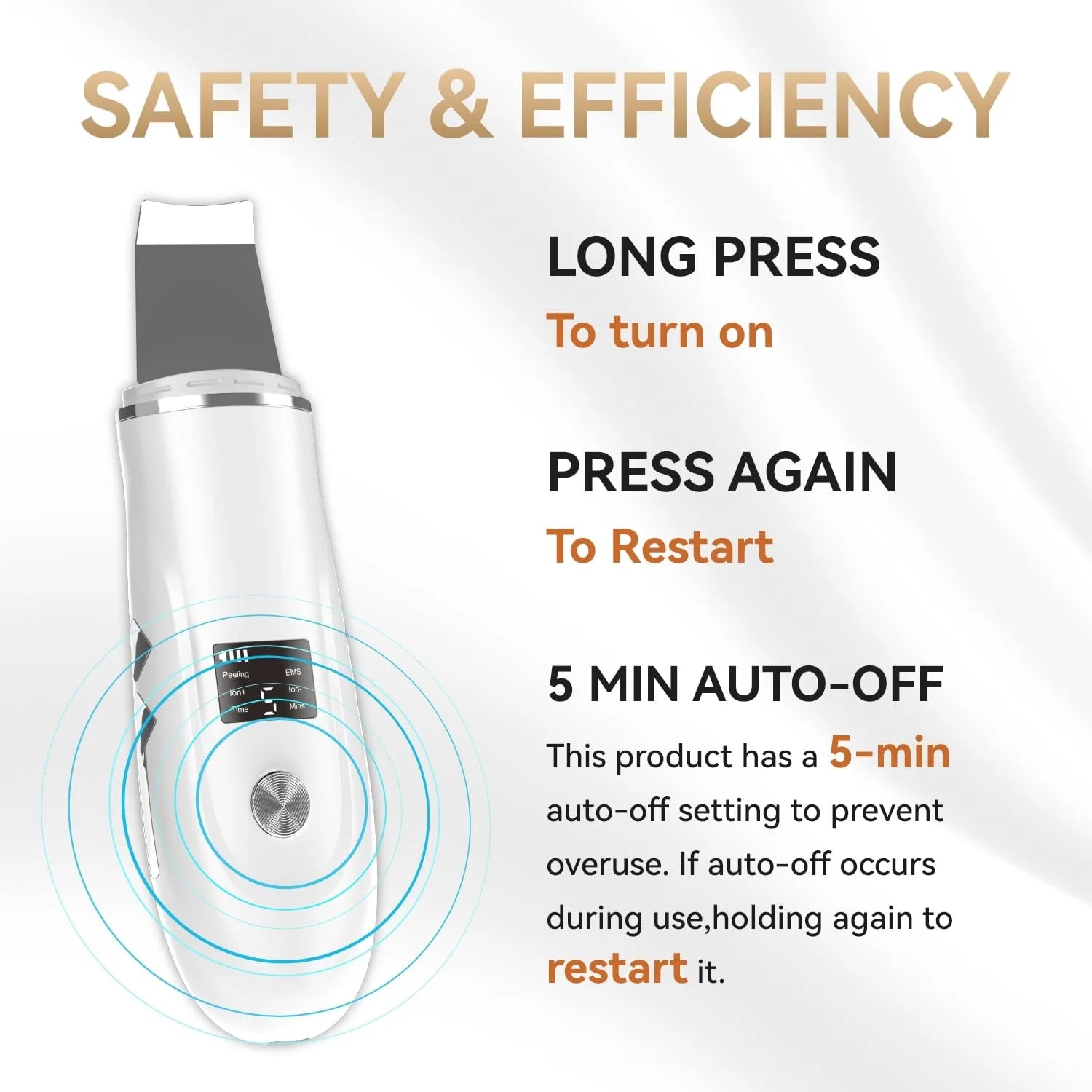 Skin Scrubber Face Spatula Skin Spatula Pore Cleaner Blackhead Remover Tools with 4 Modes, Ultrasonic Face Cleanser Blackhead Extractor for Deep Cleansing, 4 in 1 Facial Skin Care Tool